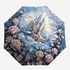 1pc Castle Roses Automatic Folding Umbrella, Sturdy And Durable Automatic Folding Umbrella with 8 Ribs, Convenient for Outdoor Use122