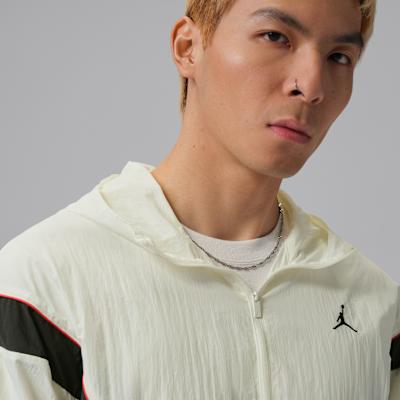 Jordan Jackets Men's White/Sail Black/Black Hooded Non Detachable Mode
