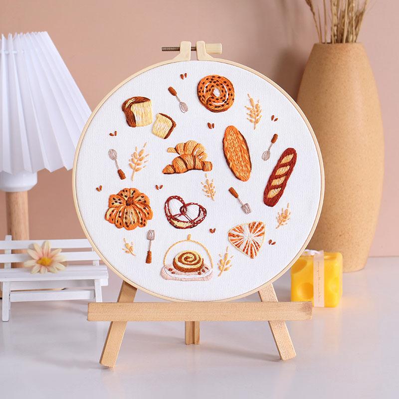 Bread Dessert Embroidery Handmade Diy Material Package Kit Needle And Thread Set New Product
