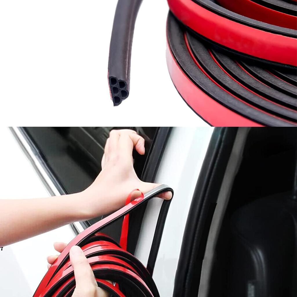 5m/10m/16m/20m Car Door Seal Auto Double Layer Trunk Sealer 5 Hole Shape Noise Insulation Car Door Seal Strips