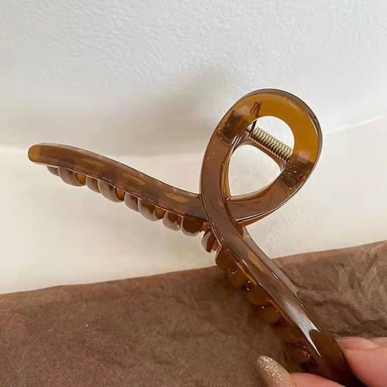 Pince Crabe Grande Taille Tempérament Élégant Semi-Transparent Antidérapant Décoration de Coiffure Accessoire de Tête