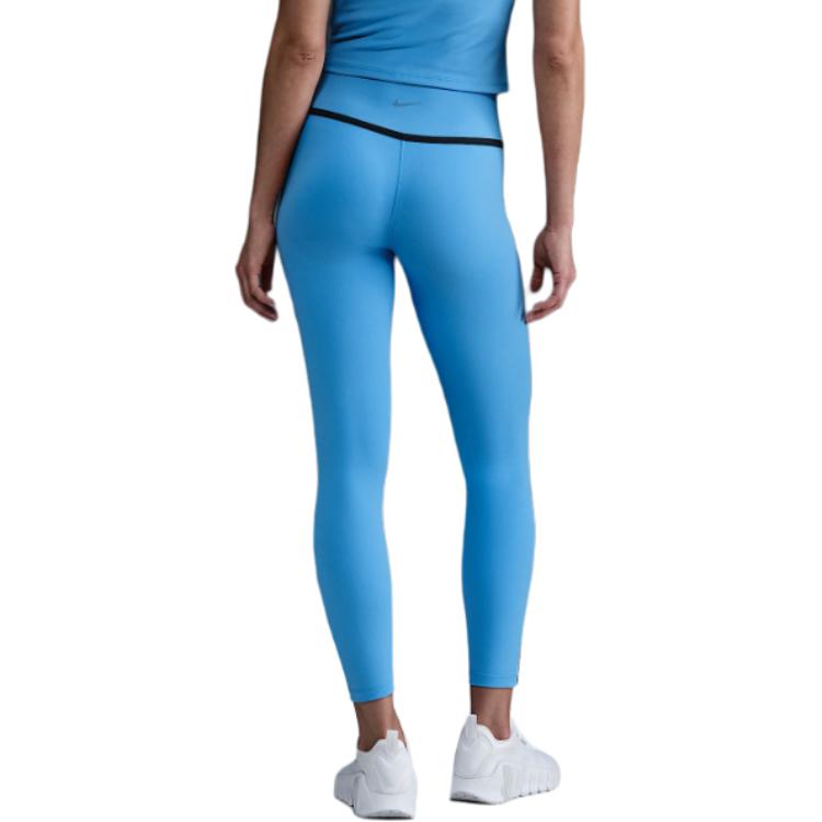Nike High Waist Slim Fit Elastic Waist Nine-Point Leggings Women leggings Blue HJ1137-412