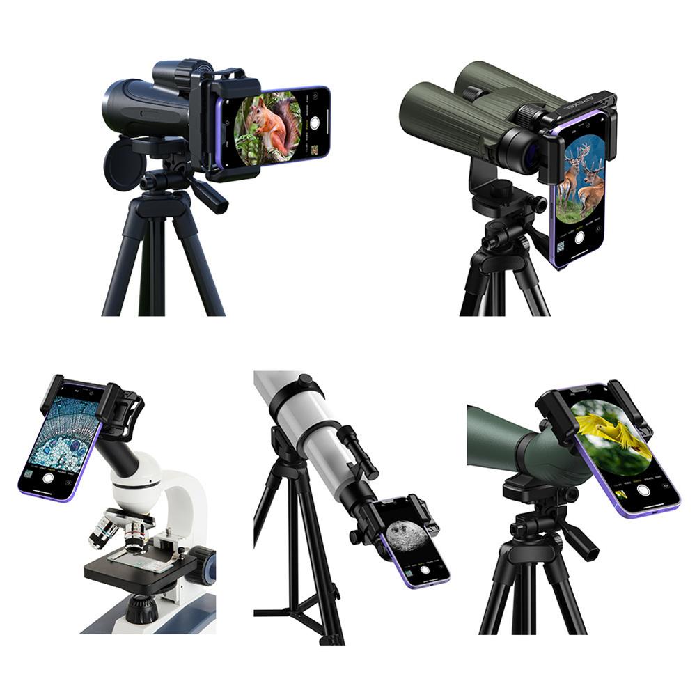 360 Degree Rotatable Binocular and Microscope Phone Adapter Compatible with Eyepieces 23 50mm and Phones with Widths 66 95mm