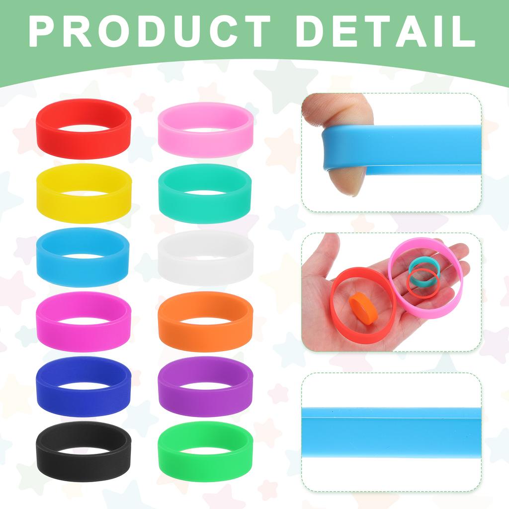 10/30/50 Stück 20mm Silikon-Gummibänder Elastische Bänder Rutschfest 1,22" Flache Elastische Gummi-Wickelbänder für Bücher Kunst Kordel-Wickler