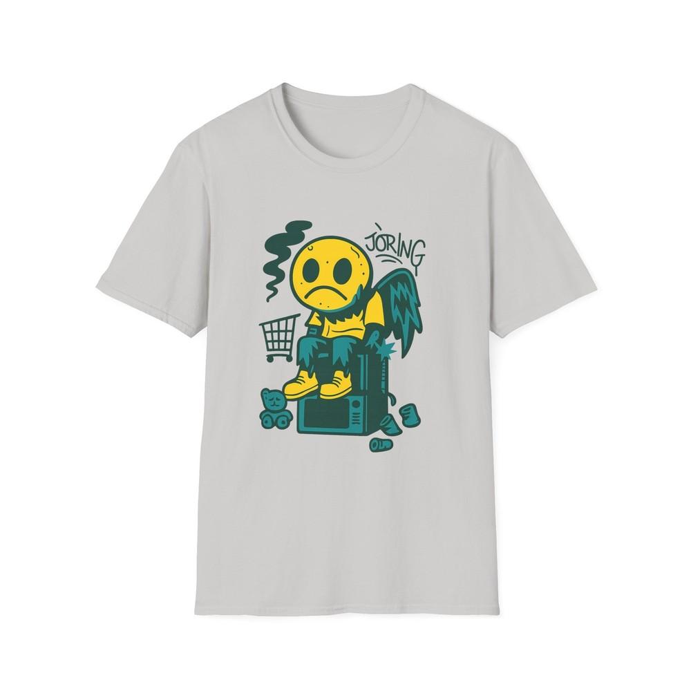 

Unisex Softstyle Sad Emoticon Angel T-Shirt - Streetwear, Surreal 4XL