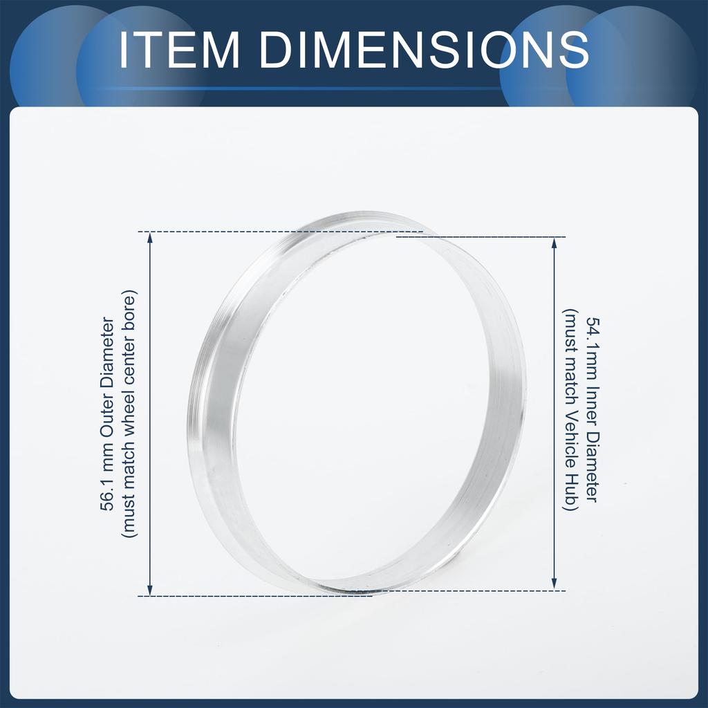 INFINAUTO Hub Centric Ring 54.1mm Inner To 56.1mm OD Car Wheel Hub Ring Aluminum Alloy 4pcs