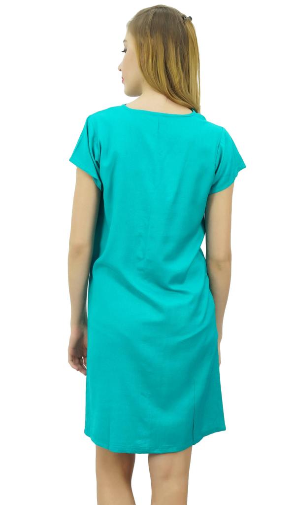 Bimba Womens Aqua Blue Long Shirt Getting Ready Buttondown Night