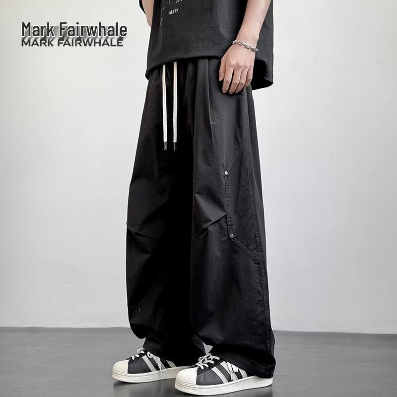MARK FAIRWHALE 2026 Summer Men s Breathable Ice Cotton Casual Pants 2XL чёрный