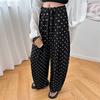 Wide Leg Pants Women Summer Elastic Waist Thin Linen Trousers Ladies White Loose Drawstring Straight Linen Pants Women