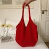 Eleagnt Beach Vacation Knitted Hollow Out Shoulde Bag Handbag Women's Fashion Bucket Soft Crochet Tote Bag KTB