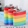 Rainbow Stainless Steel Hip Flask 6 7 8oz Outdoor Portable Flask for Alcohol Vodka Whiskey Wine Bottle Bridesmaid Gift
