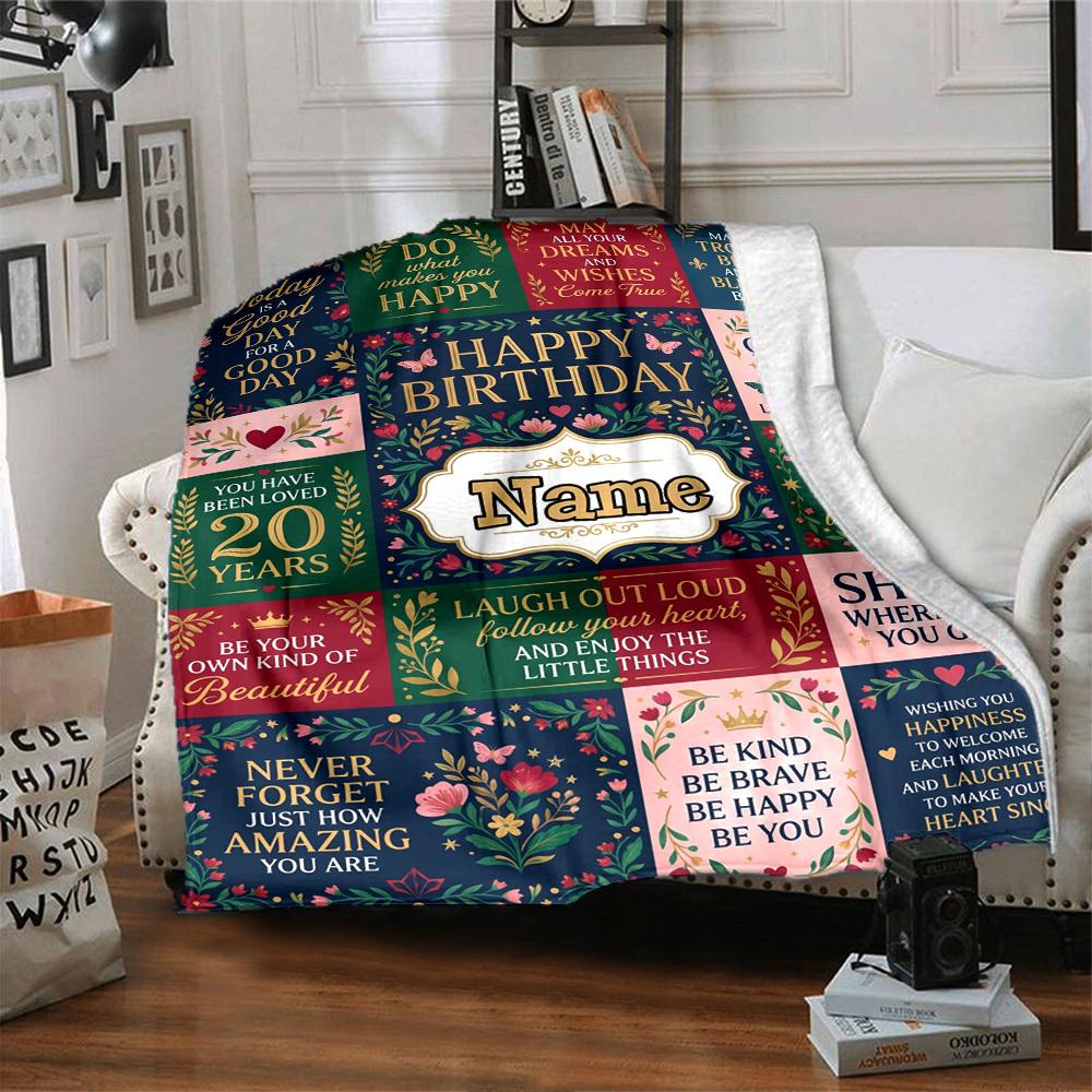 Happy Birthday Celebrationcustomize Your Name Blanket Soft And Comfortable It'S The Perfect Gift For Family Friends Or Loved Ones Suitable For All