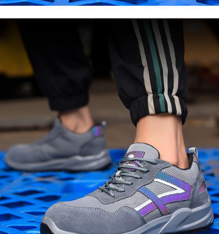 Men's Breathable Anti-Odor Steel Toe Electrician Work Shoes, Anti-Smash, Anti-Puncture, Non-Slip, Insulated up to 6KV, Soft Sole.