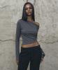 VOONT Slouchy Off-Shoulder Long Sleeve (Charcoal)