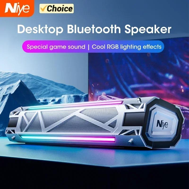 Original Niye Bluetooth Computer Speaker Usb Wired 5.3 Computer Speaker 4D 360 Degree Surround Subwoofer Home Audio RGB Lighting