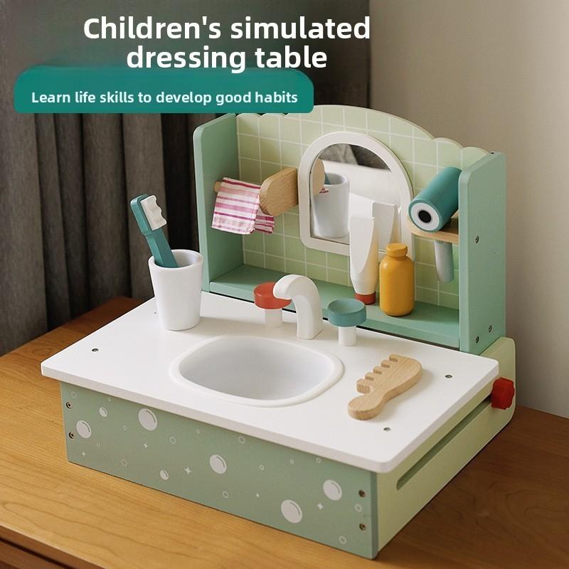 Maker Wooden Bread Ice Cream Shelf Dressing Table Children Toy