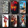 Chicken Hen Rooster Soft Phone Case for iPhone 16 16E 17 Air 15 Pro Max 14 Plus 13 Mini 11 12 7 Black Cover Back Shell