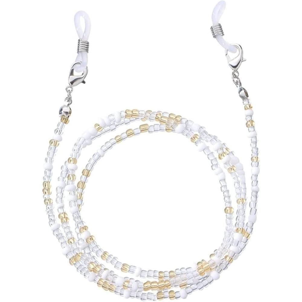 Eyeglasses Chain, Glasses Chain Bead Glasses Strap Anti-slip Spectacle Chain Glasses Cord Sunglasses Strap Lanyard Eyewear Strap Beaded Glasses Cord
