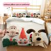 Wallace and Gromit2 Pattern Bedding Quilt Set  Home Decoration  Gift (1 * duvet cover + 2 * pillowcase  without core)