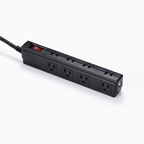 BUFFALO 2/3 Pin Power Tap 4+4 Port Type Lightning Surge Prevention/With Central Switch 2m Black BSTAPSDC820BK