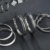 9 Pairs/set Earrings Circle Combination Set Earrings Earrings Set Silver Jewelry Accessories