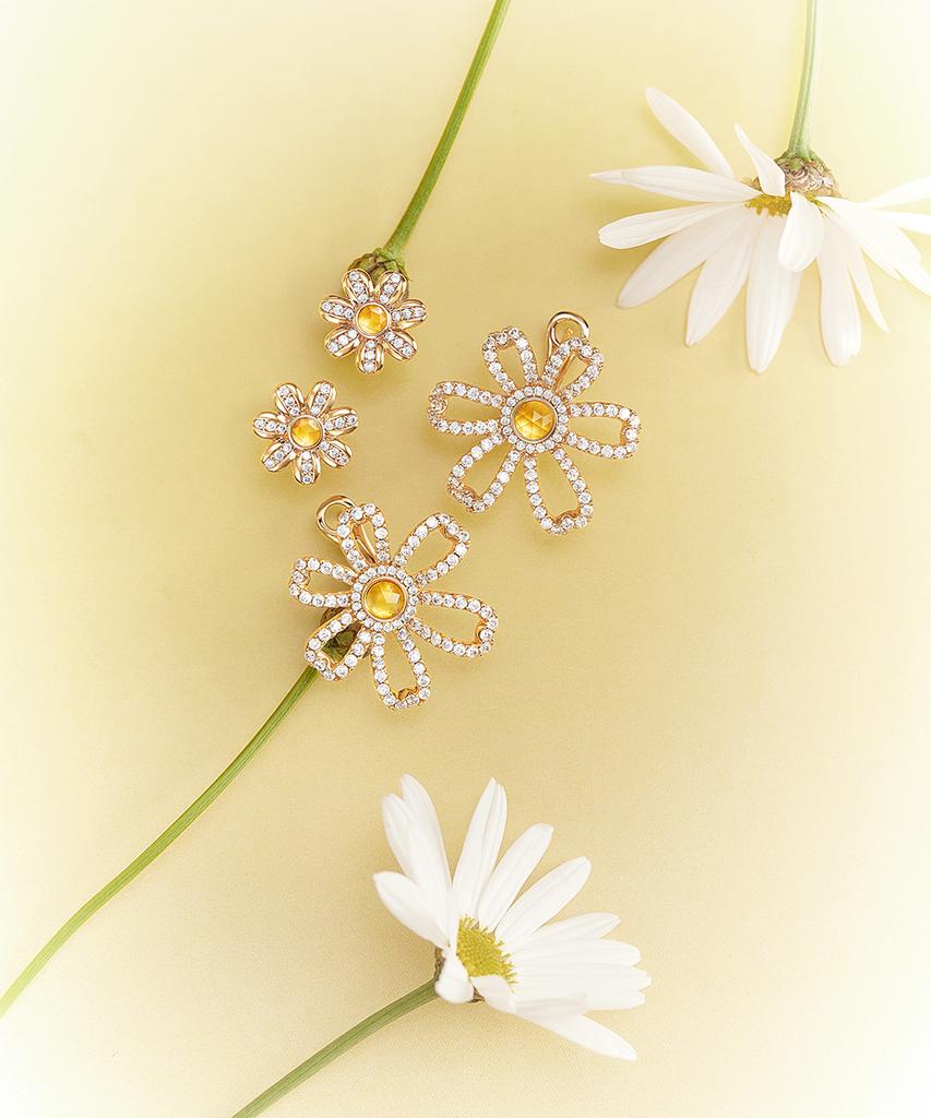Lola Rose Daisy Citrine Gemstone Cubic Earrings For Women