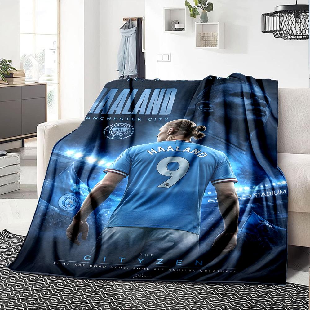 1pc Haaland1 Blanket, Gift, for Men and Women, Soft Blanket, Good for Sofa Bed Couch Travel, Lightweight Flannel Blanket