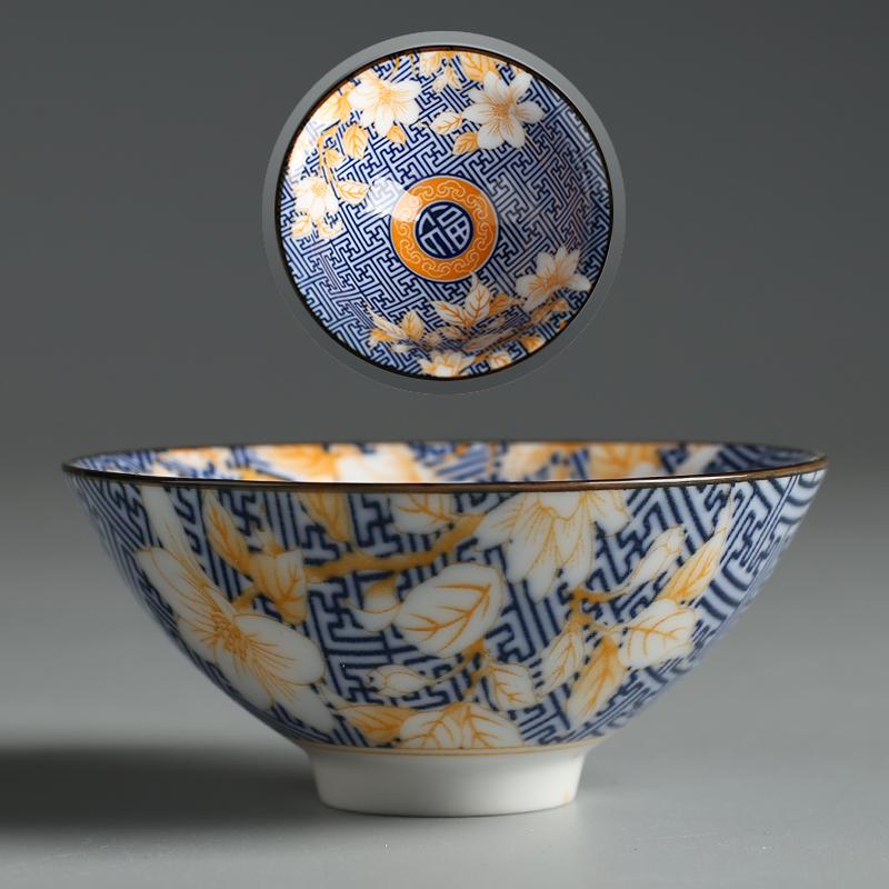 70ml Ceramic Large Master Tea Cup Blue and White Porcelain Kung Fu Tea Cup Douli Tea Bowl Personal Home Use Cup