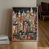 500/1000/1200/2000pcs Jigsaw Puzzle Art Wall Decoration -Winter Town Jigsaw Puzzle Room Home Wall Art Decoration Suitable for Birthday And Christmas G