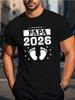 Unisexs Dad 2026 Pattern Tshirt Funny Fatherly Love Design Tshirt with Footprints and Stars Casual Style Unisexs Shirt Tops