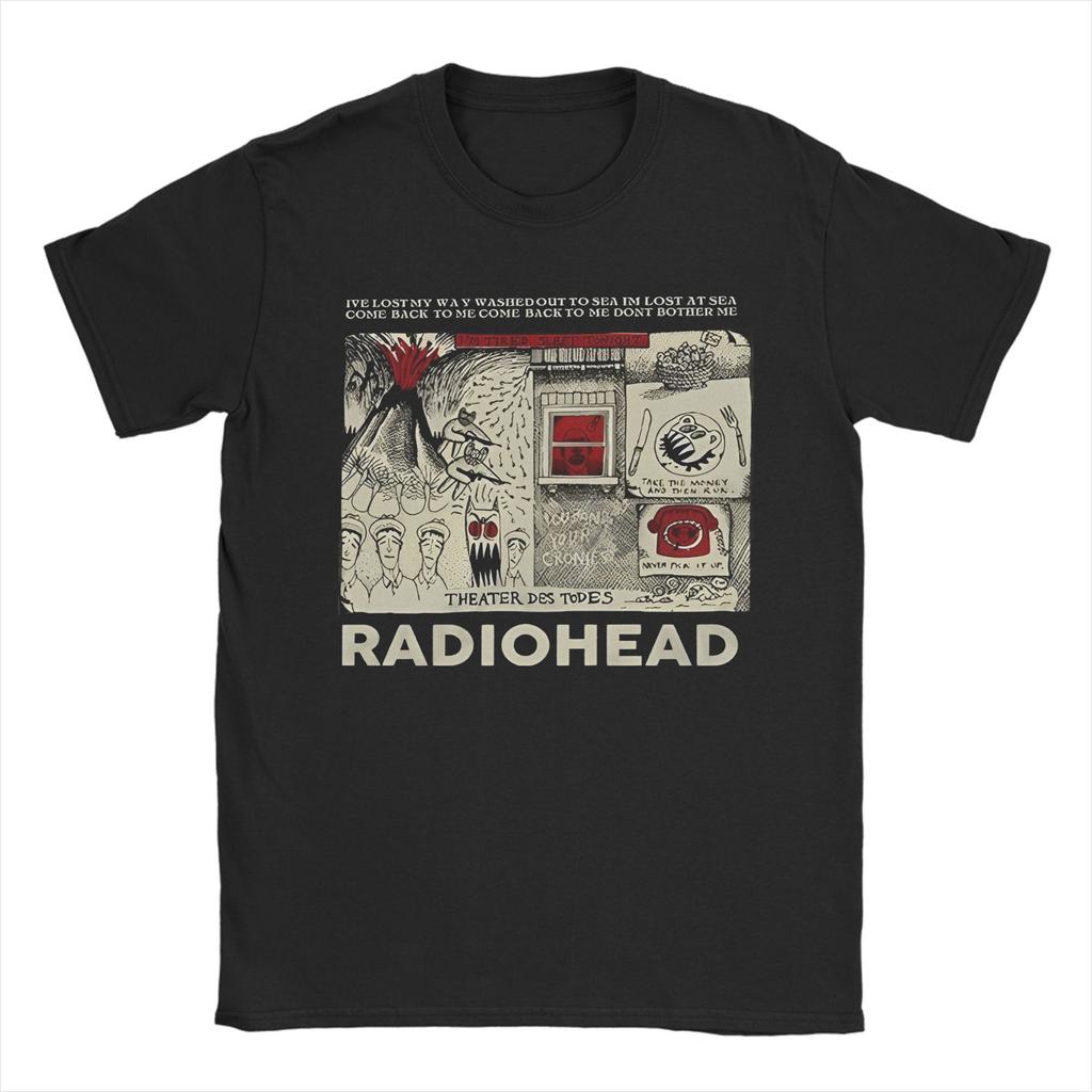Radiohead Rock Vintage Hip Hop T Shirts Men Women Cotton Leisure T-Shirt Crewneck Tees Short Sleeve Clothes 4XL 5XL