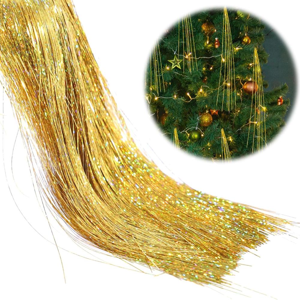 3000 Strands Icicles Iridescent Tinsel Foil Fringe Garland For Christmas Xmas Tree Decorations Party Supplies Holiday Home Decor