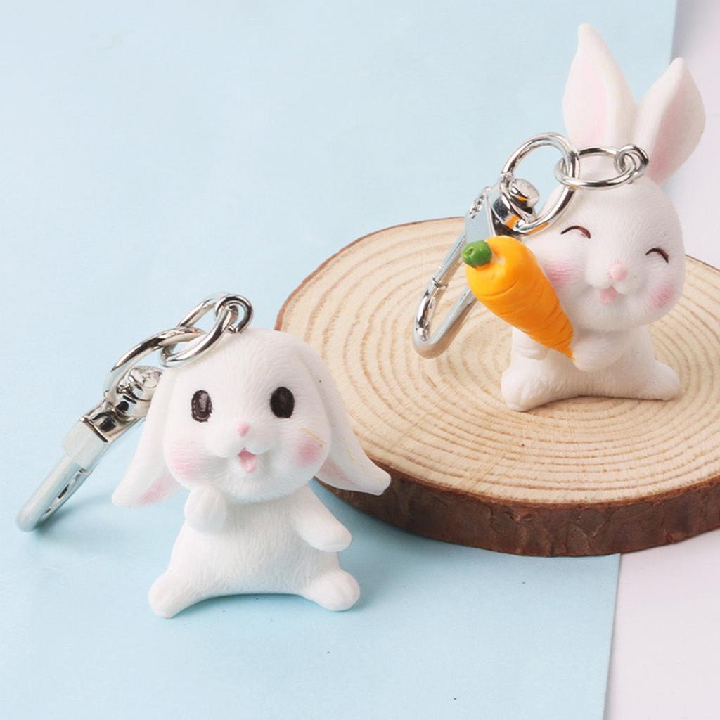 Bunnies Keychain Rabbit Key Rings Keychain Car Handbag Keyring Backpack Charm Bag Pendants for Women Men Couples Gifts