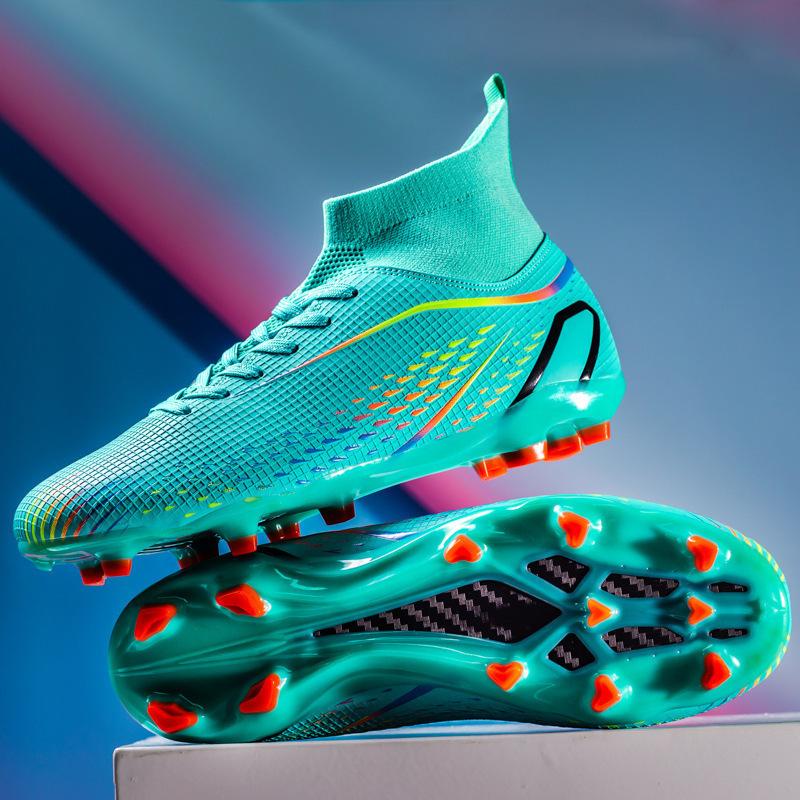 Amazon High-top Football Shoes for Boys and Girls TF Broken Nails AG Long Nails Adult Grass Training Shoes