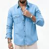 2026 Spring and Autumn Casual Solid Color Simple Shirt Men's Fashion Long Sleeve Jacket