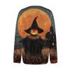 Women's Long Sleeve Knit Cardigan with Halloween Print Button Front for Holiday Party