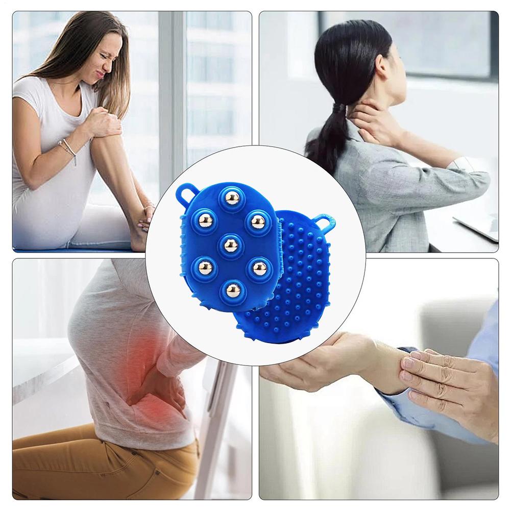 Double Sided Massage Glove 7 Bead Head Steel Ball Brush Ergonomic Design PP Material Full Body Scraping Shoulder Back Relief