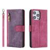 RFID Zipper Wallet Flip Leather Cards Solt Case for iPhone 14 15 16 Pro Max 13 12 11 SE 2025 X XS XR 8 7 Plus Stand Phone Cover