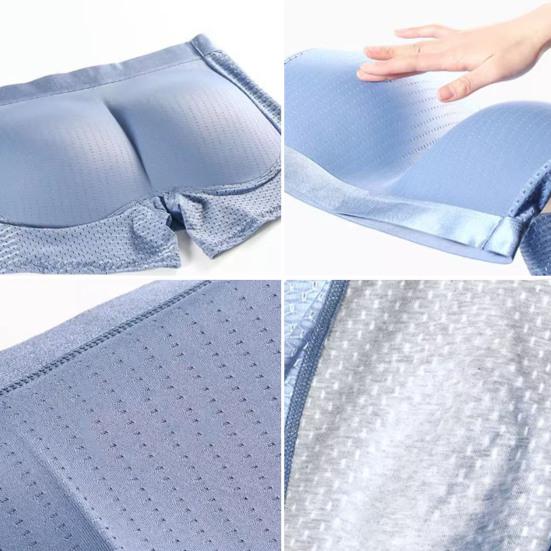 Men Butt Lift Boxer Briefs Solid Color Fake Butt Shorts Padded Hip