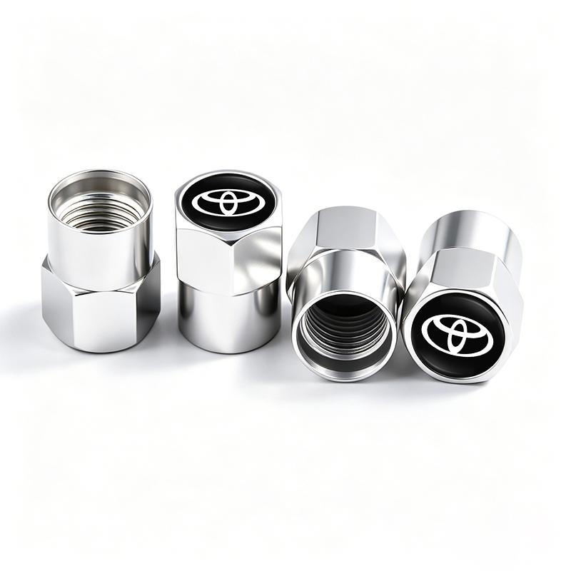 4Pcs Car Wheel Tire Valve Stem Cover Dustproof Cap For Toyota RAV4 Corolla Camry Frontier Supra C-HR Hilux Tacoma Prado Yaris