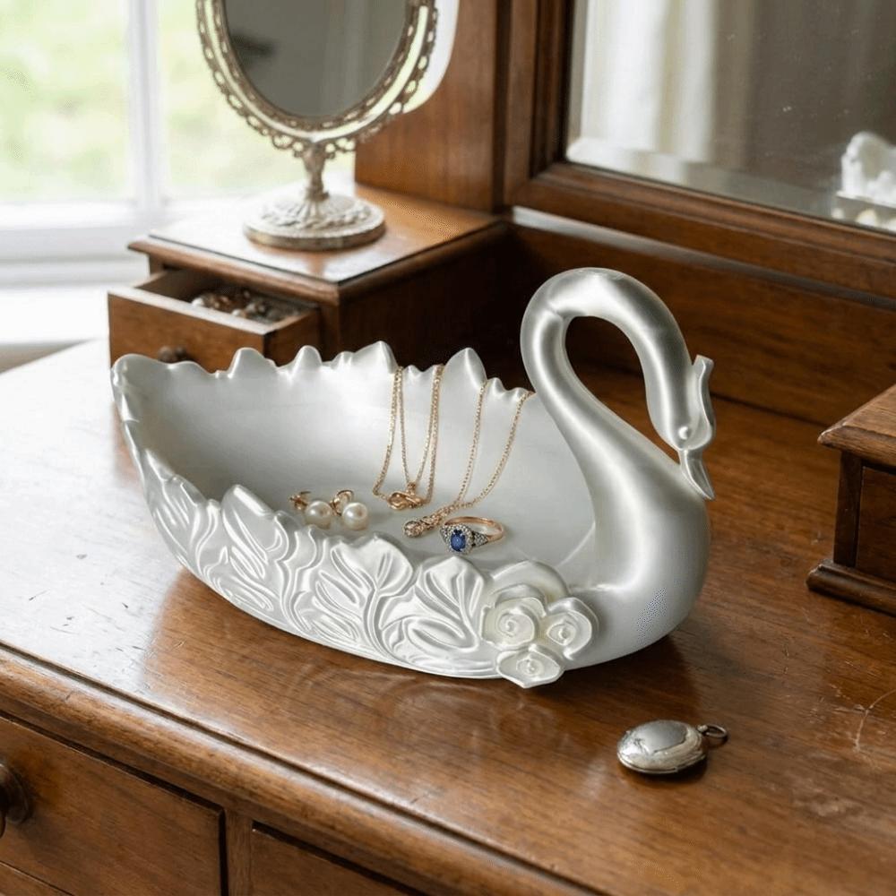 Nordischer Stil Schwan Schmuckhalter 3D-gedruckter Schlüsselanhängerhalter Kleinkram-Aufbewahrungsschale Eingangsbereich