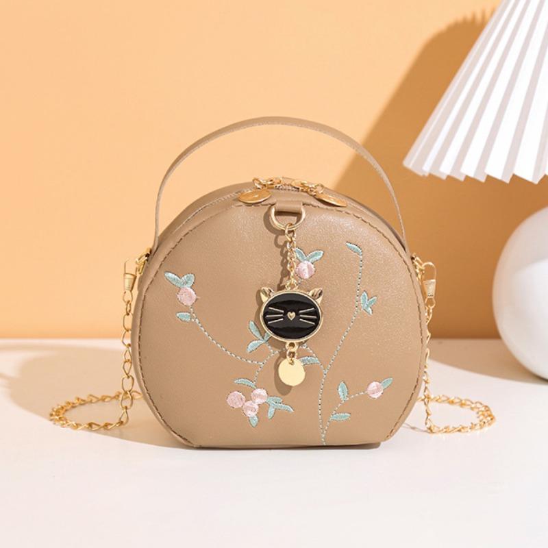 

Персонализированная женская ручная маленькая круглая сумка летняя с цветами цветами через плечо на плечо мобильный телефон маленькая сумка женская сумка абрикосовый