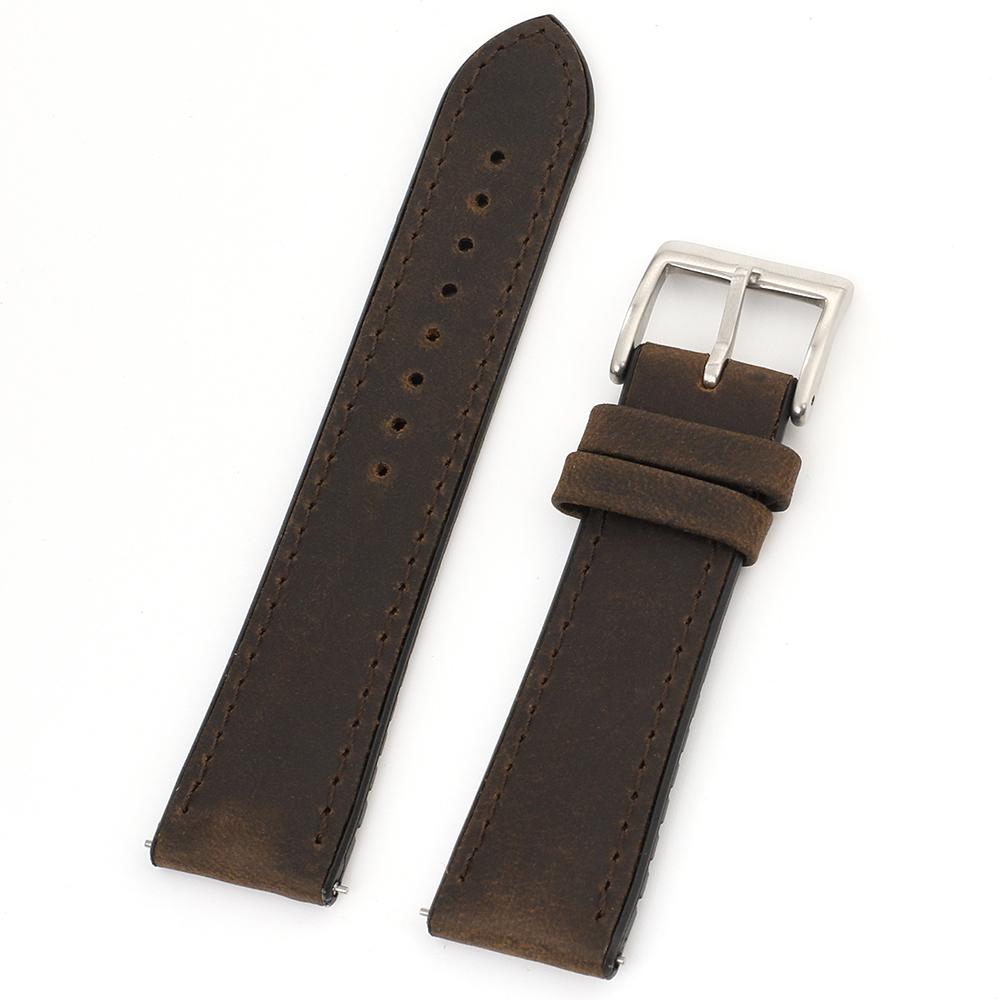 

Retro Leather Silicone Watch Strap 20mm 22mm Quick Release Crazy Horse Watch Bands Replacement Straps for Men Women Wrist Belt 22mm