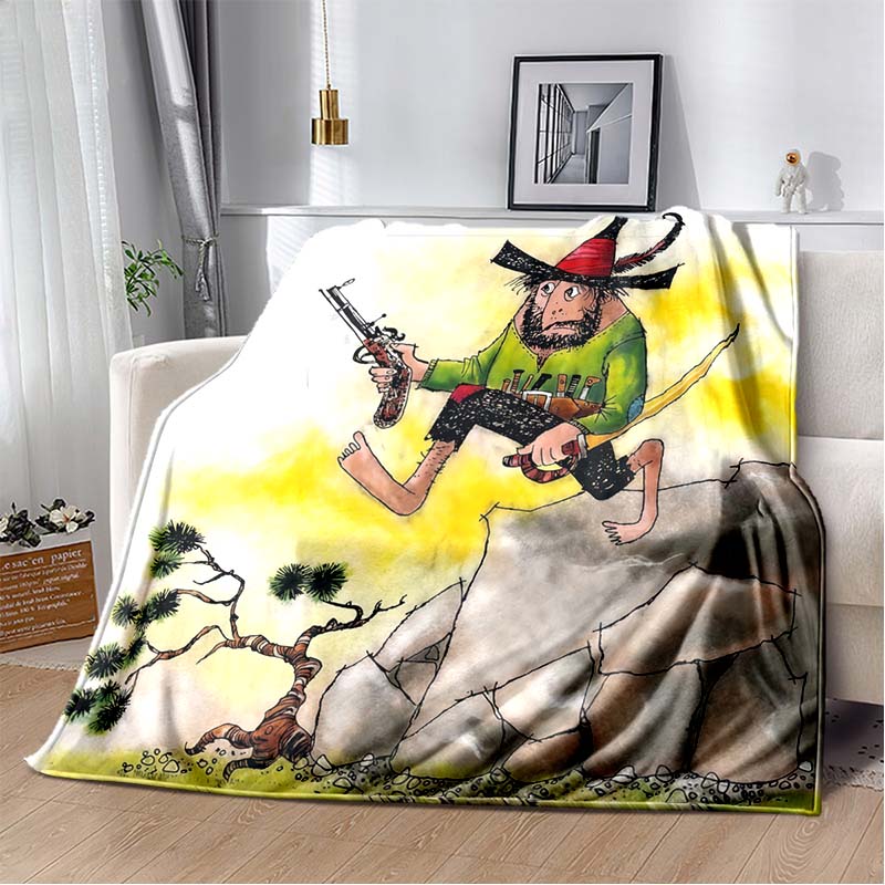 Der Räuber Hotzenplotz German Book Flannel Blanket Cartoon Robber Print Soft Fleece Throw Kids Sofa Decor, Birthday Gift For Kids & Book Fans 80cm x 120cm