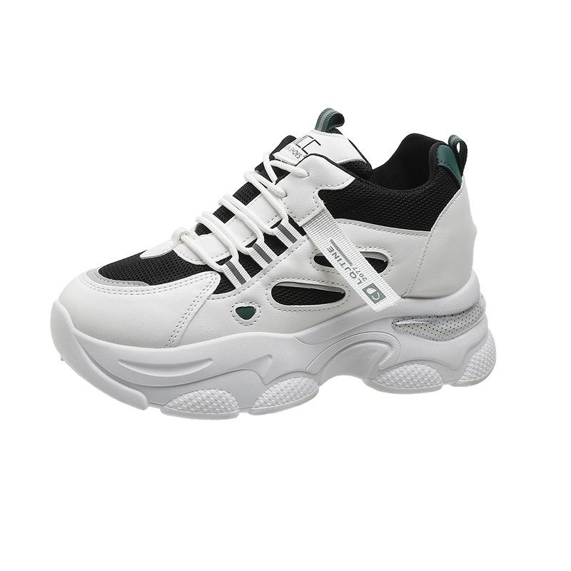 Frühling neue Mesh atmungsaktive Innenhöhe Damenschuhe 2025 dicksohlige Höhe Damensportschuhe Dad-Schuhe Damen
