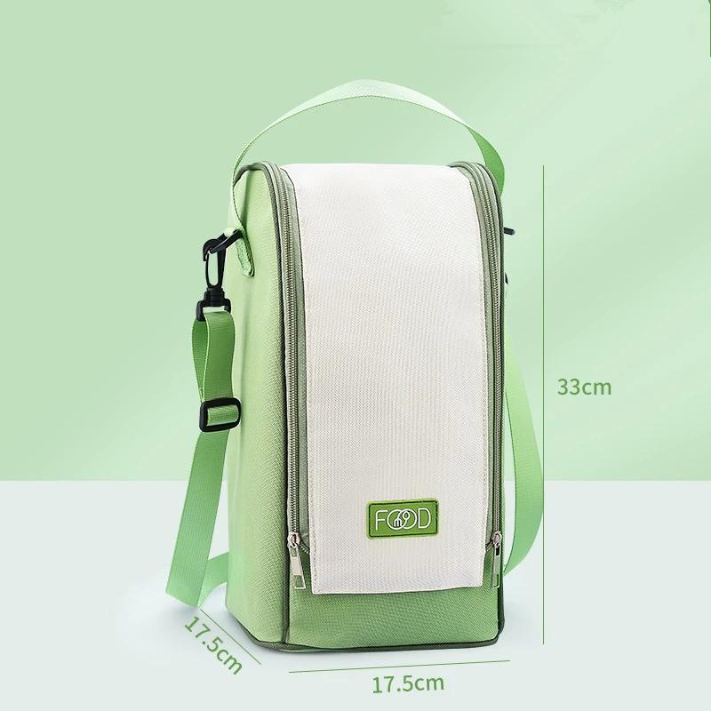 New Round Thermal Lunch Box Bag Waterproof Insulated Food Tote Kids Keep Fresh Cooler Shoulder Bags Portable Bento Storage Pouch