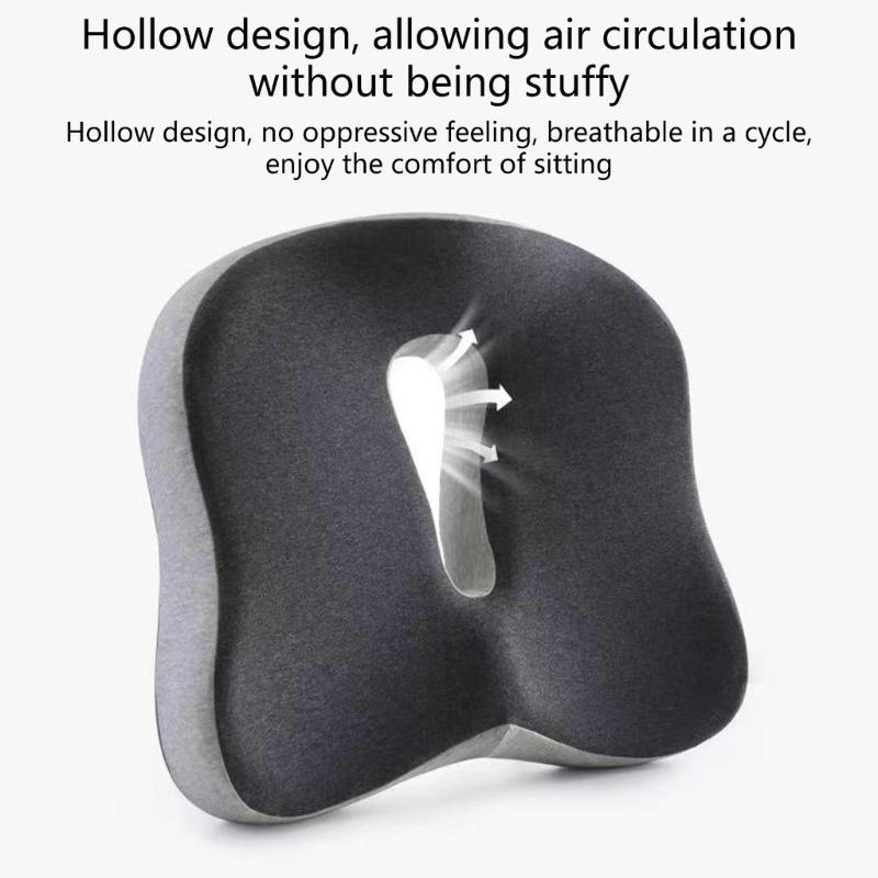 Ergonomic Coccyx Pillow with Removable Washable Cover Support for Long Sitting Hour Office Car