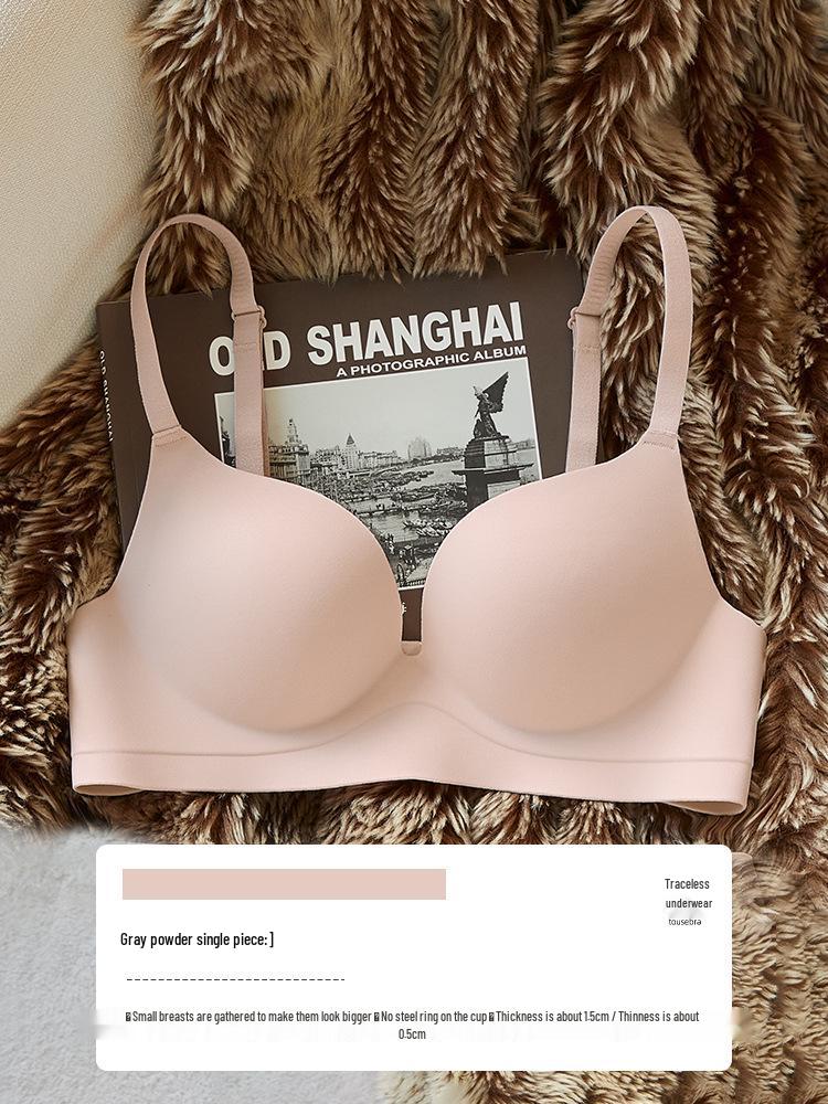 Women's Seamless Push-Up Bra & Underwear Set - Small Chest, Adjustable Anti-Sag Support, Thin Summer Design