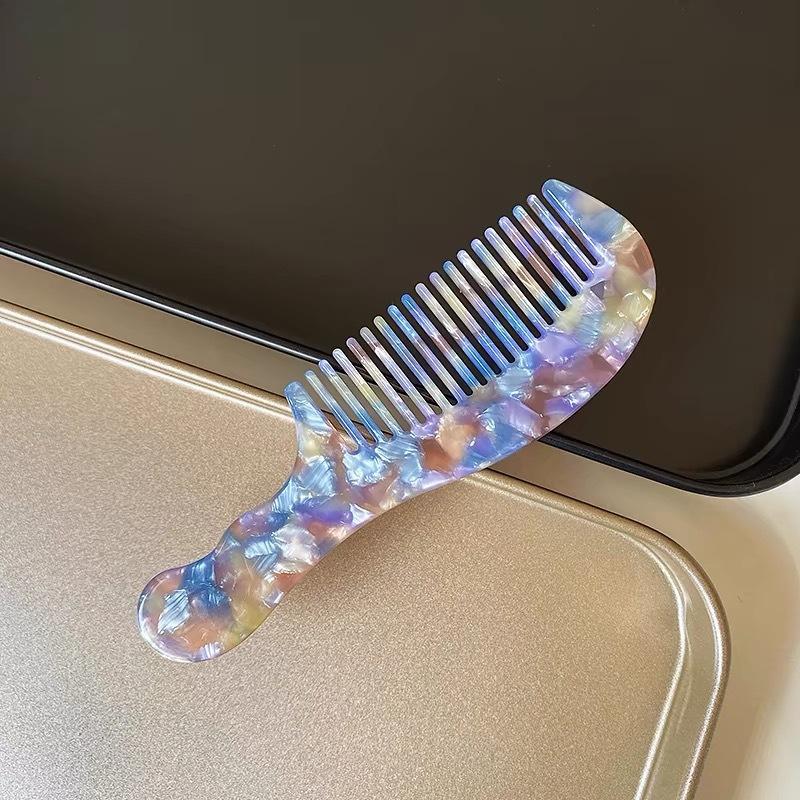 

European American Fashion Vinegar Board Comb Exquisite Marble Hair Handle Small Anti-static Cross-border светло-фиолетовый