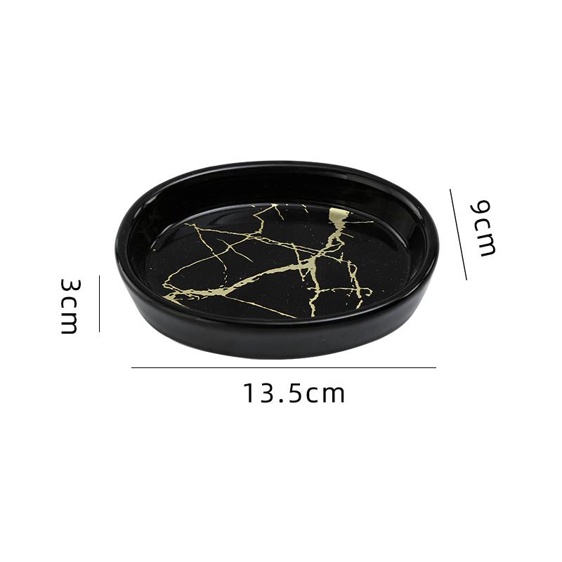 Nordic Style Marbling Ceramic Soap Dish Bathroom Oval Decoration Soap Holder Home Bathroom Supplies Accessories Soap Storage Box